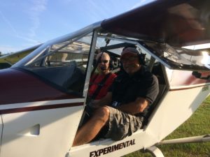 Readying to go down the runway behind Jeff's home.