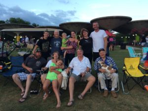 Most of us (a few missing) listening to the band and dancing too!