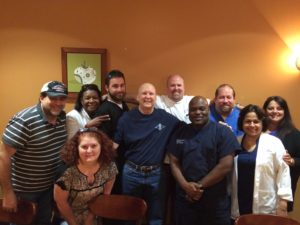 Donnie's ICU friends from Florida Hospital Altamonte. These guys are seriously the A-TEAM! As Donnie puts it, they are the "ambulance first responders" INSIDE the hospital. Managers, educators, rapid responders, house supervisors, nurse practitioners, etc. What a BLAST they had telling stories! We were laughing so hard! 