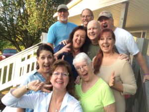 Being silly out on the front porch